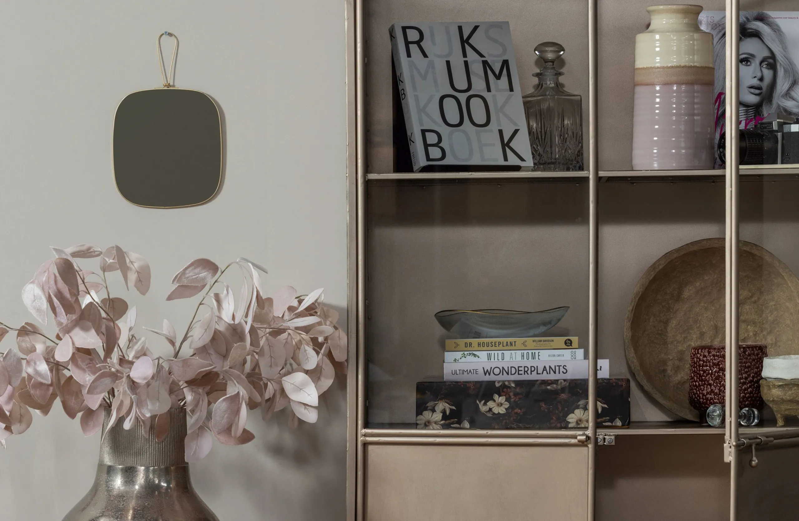 Vitrine Industrial Vintage Astoria Metall Glas Champagner-BePureHome Best