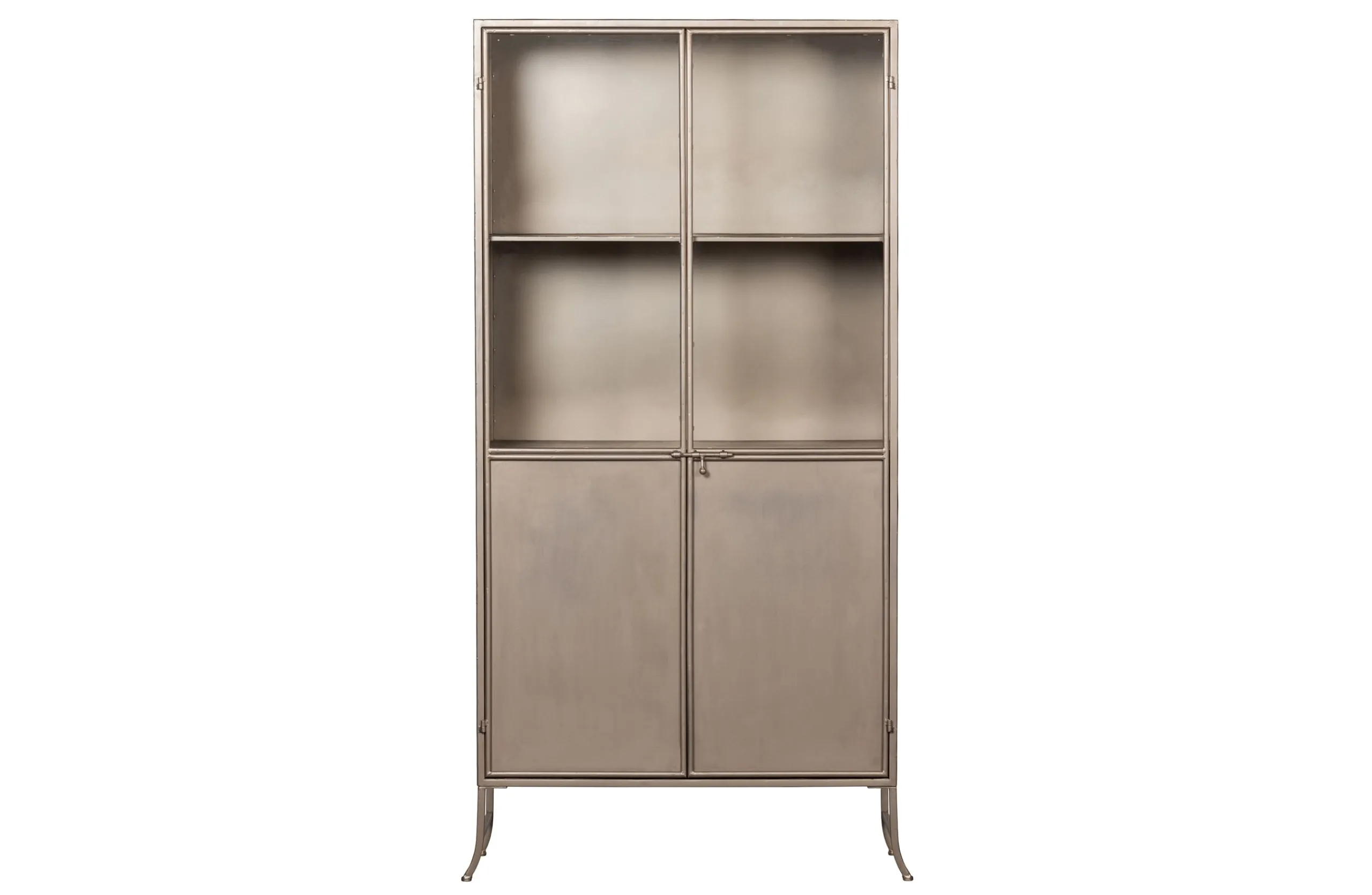 Vitrine Industrial Vintage Astoria Metall Glas Champagner-BePureHome Best