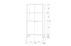 Vitrine Industrial Vintage Astoria Metall Glas Champagner-BePureHome Best