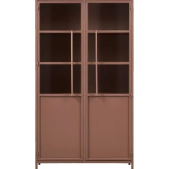 Vitrine Metallschrank Exhibit Industrial Metall / Glas Rotbraun 170-BePureHome Outlet