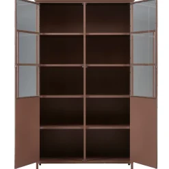 Vitrine Metallschrank Exhibit Industrial Metall / Glas Rotbraun 170-BePureHome Outlet