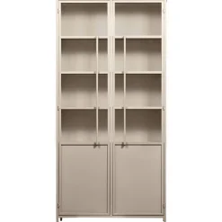 Vitrine Metallschrank Exhibit XL 2-türig Industrial Sand 200-BePureHome Best