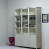Vitrine Metallschrank Exhibit XL 3-türig Industrial Metall Glas Sand-BePureHome Outlet