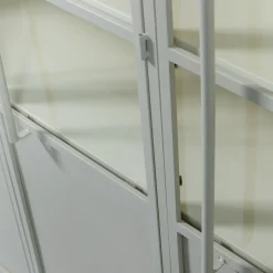 Vitrine Metallschrank Exhibit XL 3-türig Industrial Metall Glas Sand-BePureHome Outlet