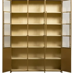 Vitrine Metallschrank Exhibit XL 3-türig Industrial Metall Glas Honiggelb-BePureHome Clearance