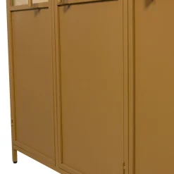 Vitrine Metallschrank Exhibit XL 3-türig Industrial Metall Glas Honiggelb-BePureHome Clearance