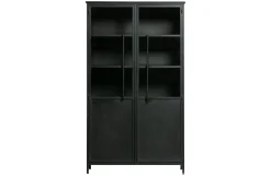 Vitrine Metallschrank Exhibit Industrial Schwarz Metall/Glas 170-BePureHome Clearance