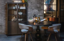 Vitrine Metallschrank Exhibit Industrial Schwarz Metall/Glas 170-BePureHome Clearance