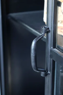 Vitrine Purist Vintage Industrial Metall/Glass Schwarz 180-Chic Antique Discount