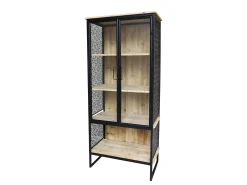 Vitrine Vence Industrial Ornament Metall Holz Glas-Chic Antique Discount