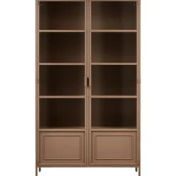 Vitrinenschrank Kabinett Ronja Vintage Metall Hellbraun-WOOOD Clearance