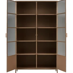 Vitrinenschrank Kabinett Ronja Vintage Metall Hellbraun-WOOOD Clearance