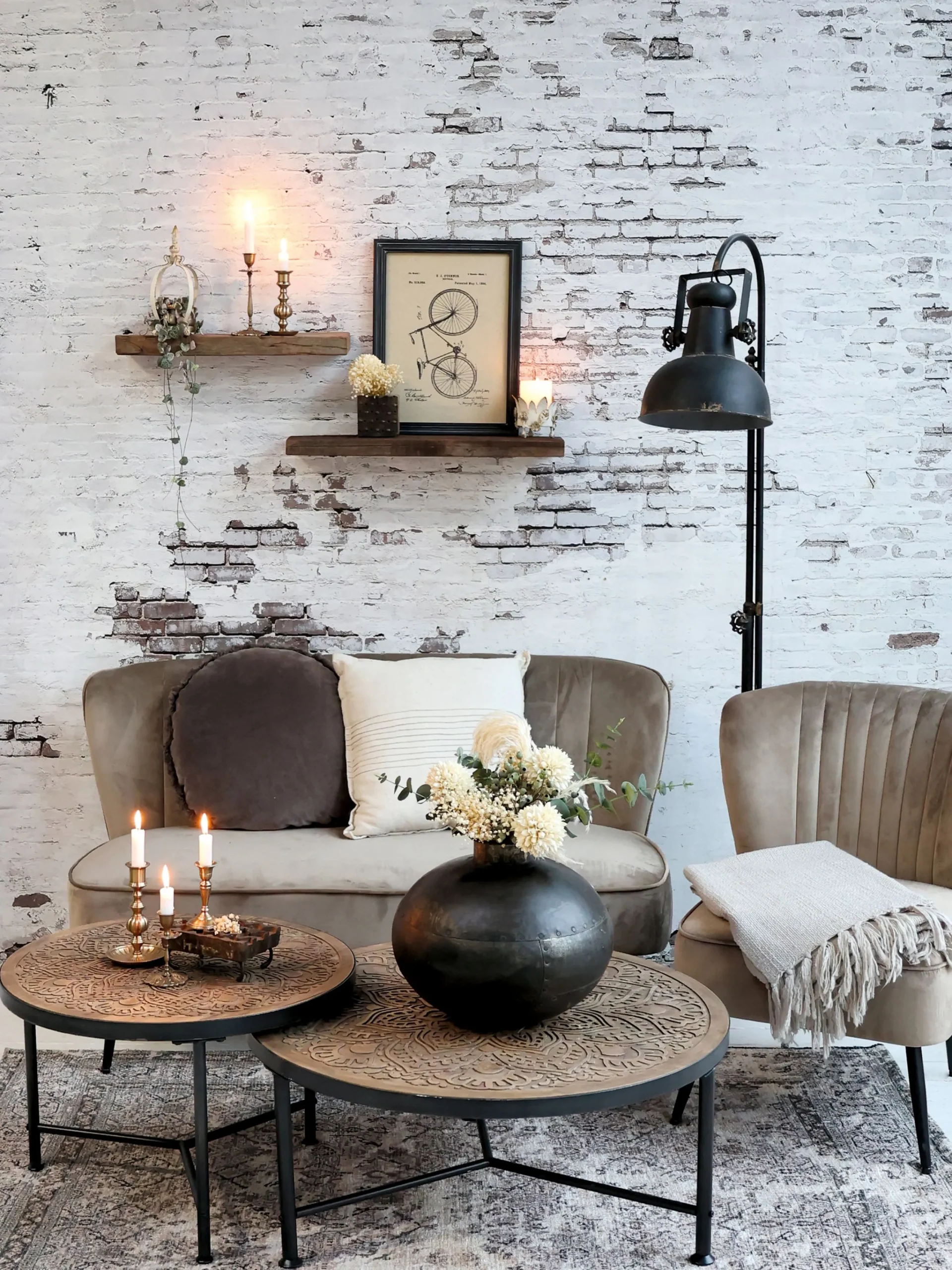 Wandbild Vintage Fahrrad Schwarzer Rahmen-Chic Antique Discount