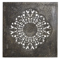 Wandpaneel Salima Quadratisch Blume geschnitzt Wandbild 90/90-PTMD Online