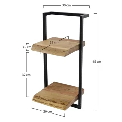 Wandregal Baumkante Edge Akazie Metall 65/30-Vintagehaus