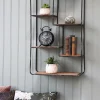 Wandregal Wooden Shelf Industrial Schwarz 90/50-Chic Antique Best
