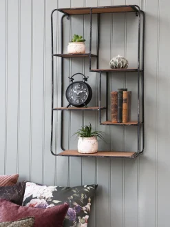 Wandregal Wooden Shelf Industrial Schwarz 90/50-Chic Antique Best