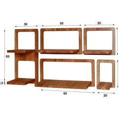 Wandregale 5er Set Curvy Akazie-Vintagehaus Best