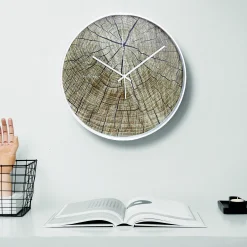 Wanduhr Woodstock Structure Holzoptik 40cm-Freudenhaus Accessoires