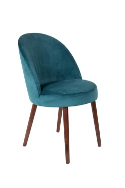 Retro Esszimmerstuhl Barbara Samt Petrol-Zuiver Outlet