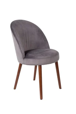 Retro Esszimmerstuhl Barbara Samt Grau-Zuiver Discount