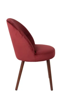 Retro Esszimmerstuhl Barbara Samt Rot-Zuiver Best