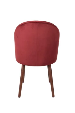 Retro Esszimmerstuhl Barbara Samt Rot-Zuiver Best