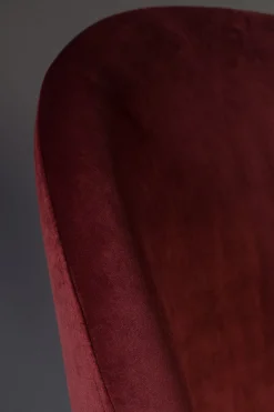Retro Esszimmerstuhl Barbara Samt Rot-Zuiver Best