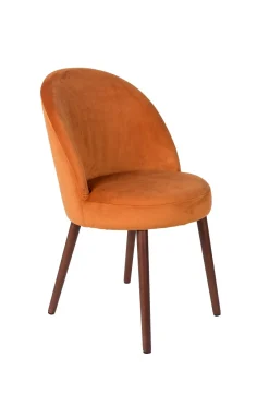Retro Esszimmerstuhl Barbara Samt Orange-Zuiver Online